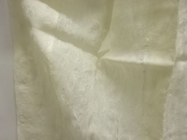  アンティーク　本麻すかし織草花模様長襦袢